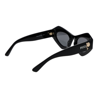Emilio Pucci Women’s Sunglasses – Black Cat Eye Frame, Grey Lenses