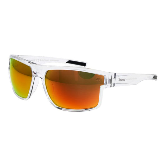 Timberland Men's Transparent Plastic Sunglasses – Orange Polarised Lenses