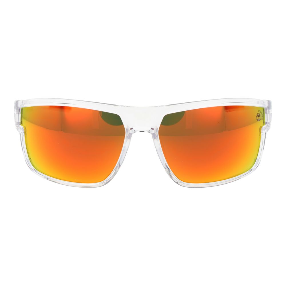 Timberland Men's Transparent Plastic Sunglasses – Orange Polarised Lenses
