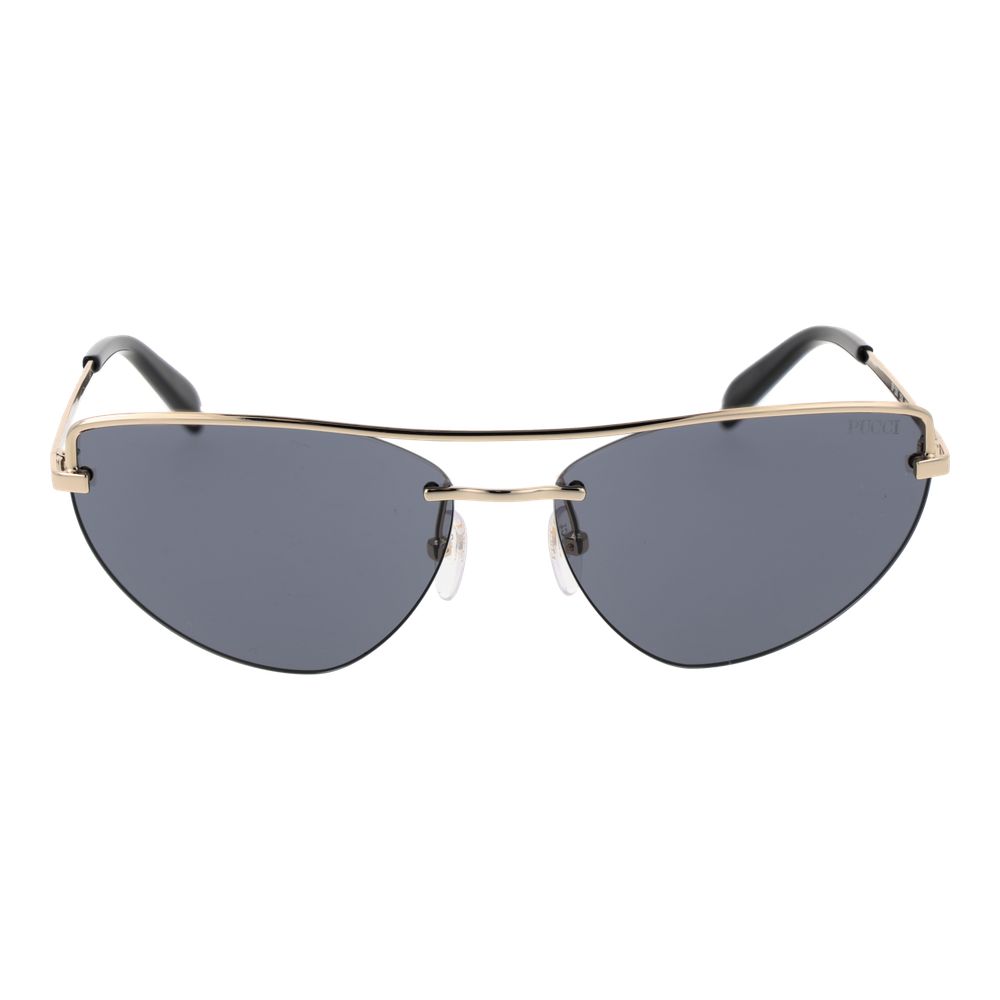 Emilio Pucci Women’s Sunglasses – Gold Cat Eye Frame, Grey Lenses