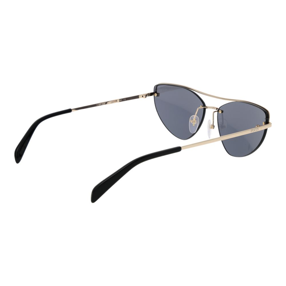 Emilio Pucci Women’s Sunglasses – Gold Cat Eye Frame, Grey Lenses