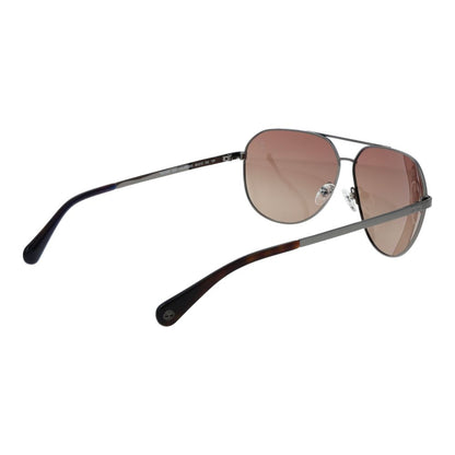 Timberland Men's Sunglasses – Gunmetal Aviator Frame, Brown Gradient Lenses