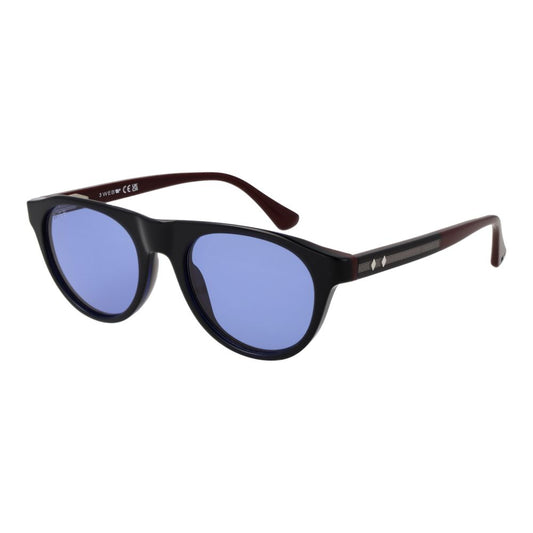 Web Blue Plastic Sunglasses – Panto Full-Rim Frame, Blue Lenses