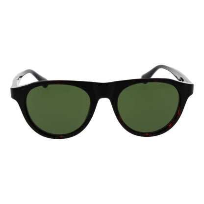 Web Brown Plastic Sunglasses – Full-Rim Panto Frame, Green Lenses