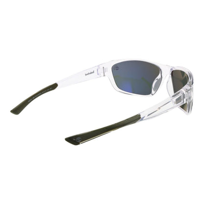 Timberland Transparent Plastic Sunglasses – Rectangle Frame, Green Polarized Lenses