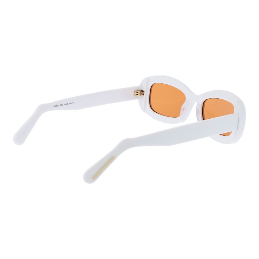 GCDS Unisex Sunglasses – White Oval Frame, Orange Mirrored Lenses