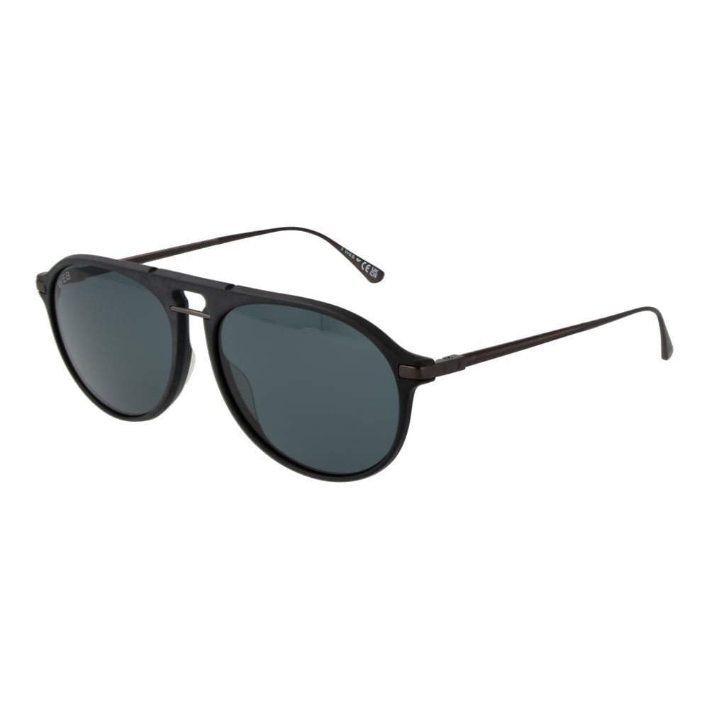 Web Black Titanium Sunglasses – Men’s Aviator Style, Grey Polarized Lenses