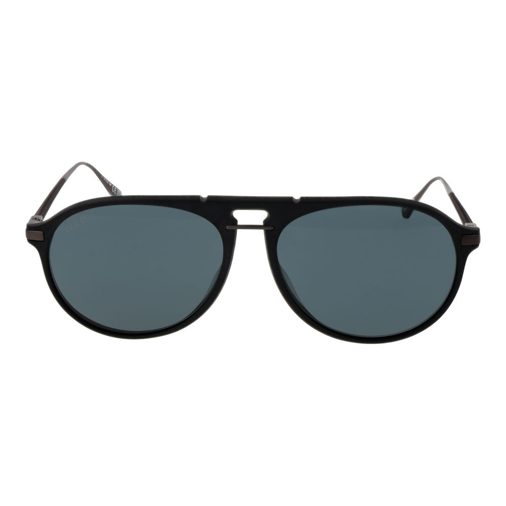 Web Black Titanium Sunglasses – Men’s Aviator Style, Grey Polarized Lenses