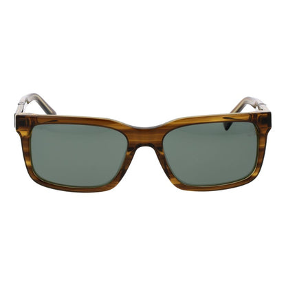 Timberland Men’s Sunglasses – Brown Rectangle Frame, Green Lenses
