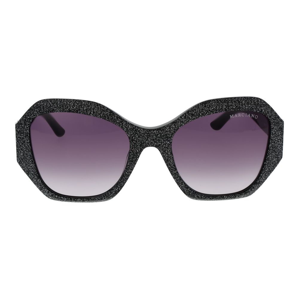 Marciano by Guess Women’s Sunglasses – Black Butterfly Frame, Purple Gradient Lenses