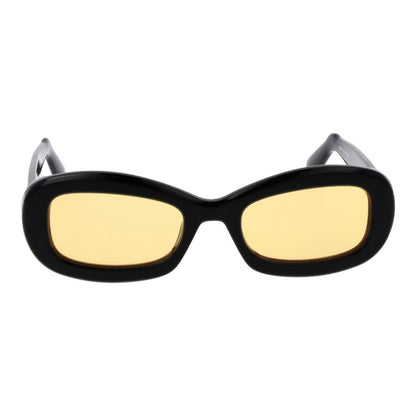GCDS Unisex Sunglasses – Black Rectangle Frame, Yellow Lenses
