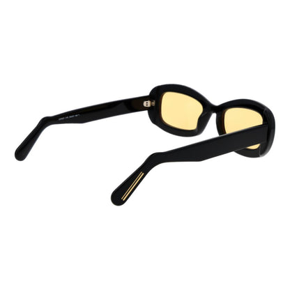 GCDS Unisex Sunglasses – Black Rectangle Frame, Yellow Lenses