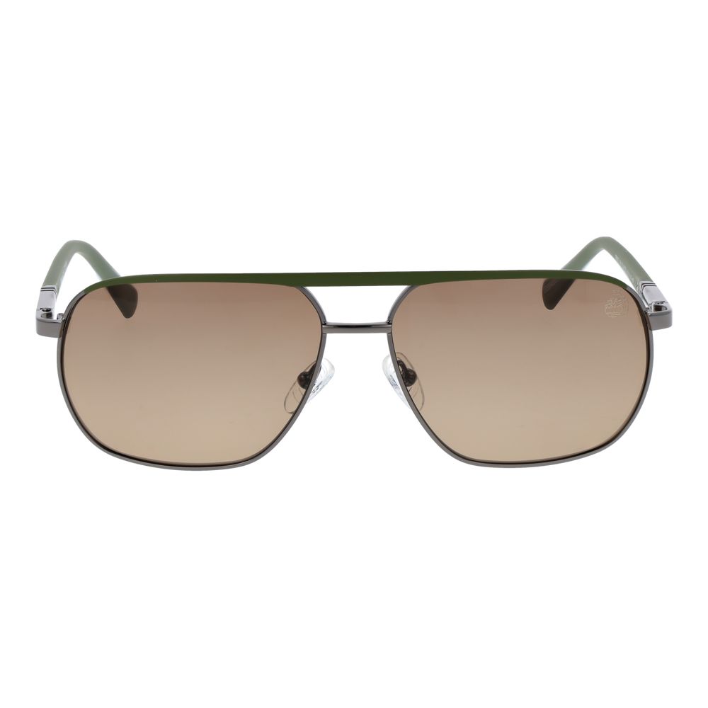 Timberland Men’s Sunglasses – Gunmetal Aviator Frame, Brown Polarized Lenses