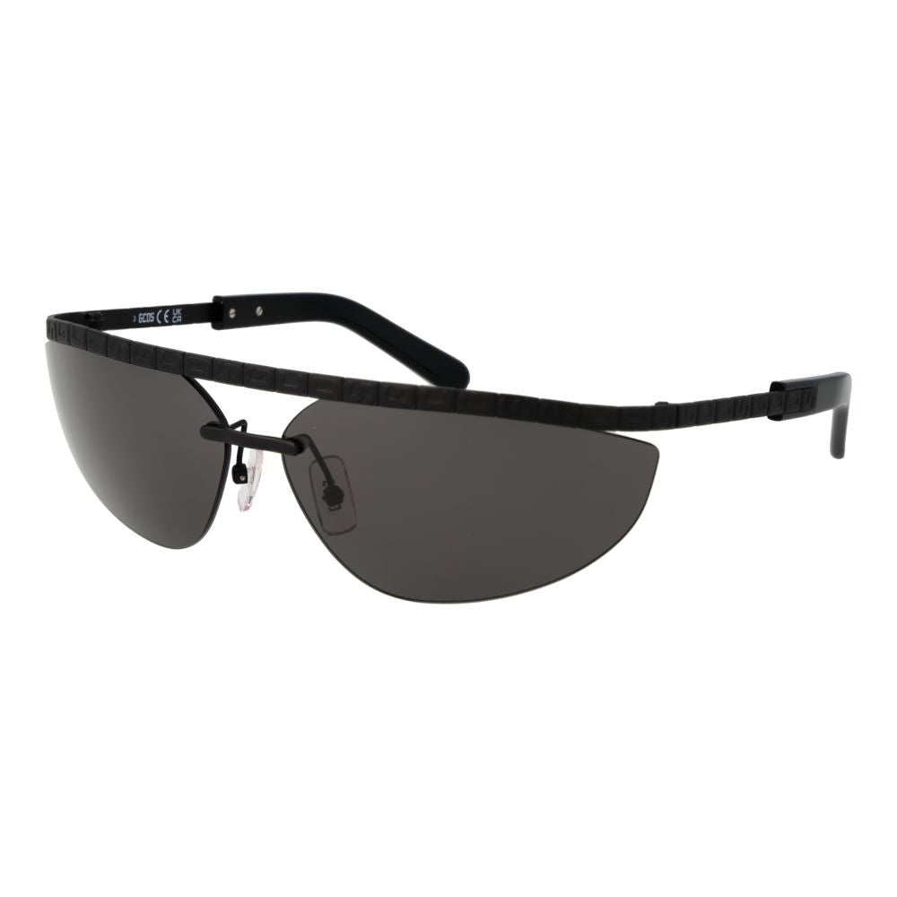 GCDS Black Metal Sunglasses – Browline Style with Grey Lenses
