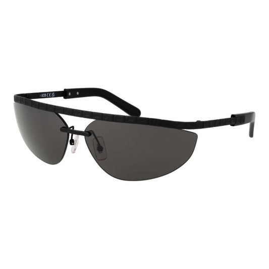 GCDS Black Metal Sunglasses – Browline Style with Grey Lenses