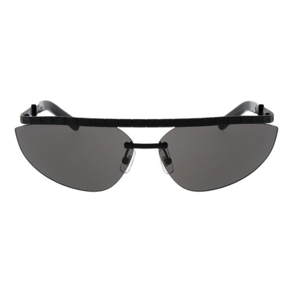 GCDS Black Metal Sunglasses – Browline Style with Grey Lenses