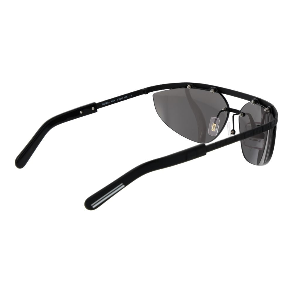 GCDS Black Metal Sunglasses – Browline Style with Grey Lenses