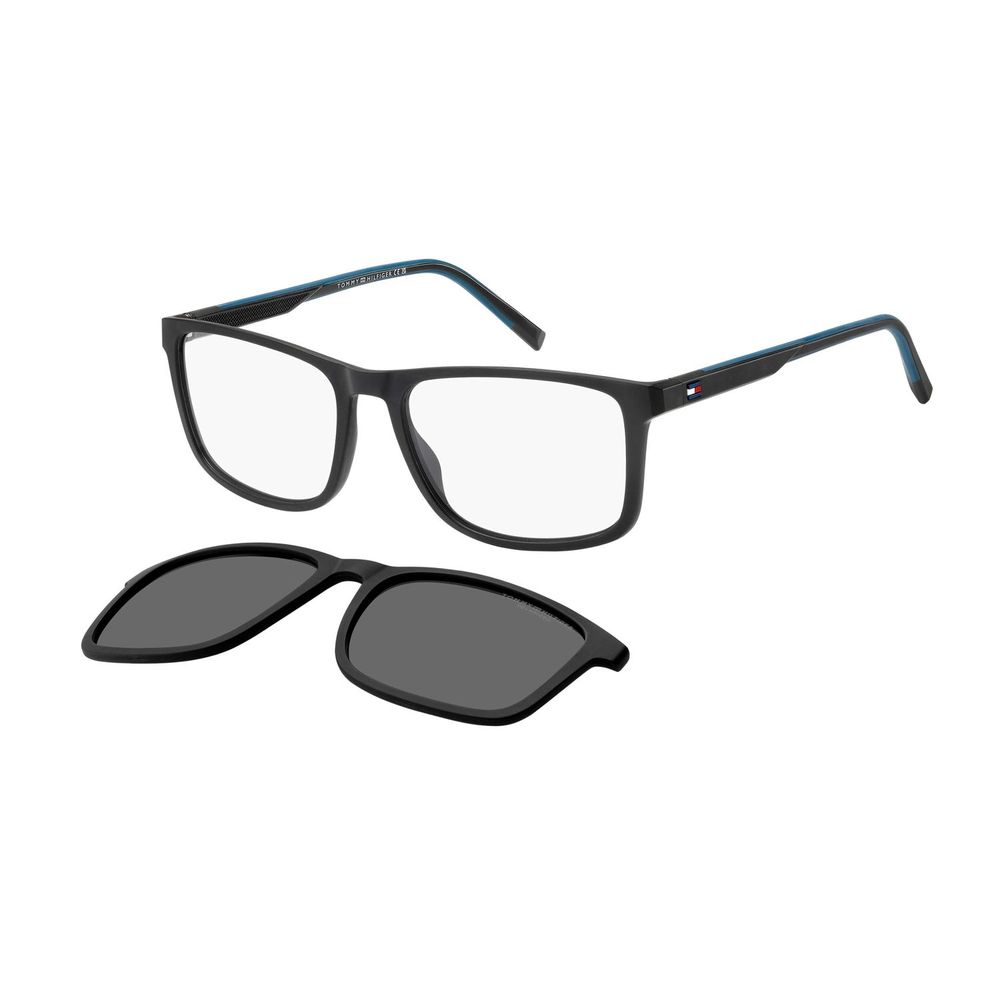 Tommy Hilfiger Men’s Hybrid Glasses – Black Square Frame, 55mm