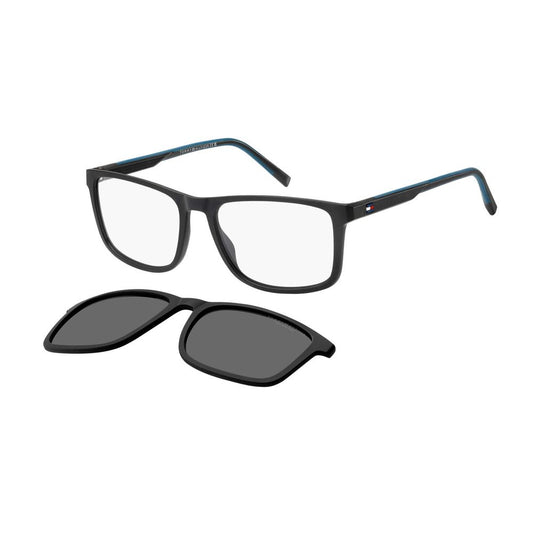 Tommy Hilfiger Men’s Hybrid Glasses – Black Square Frame, 55mm