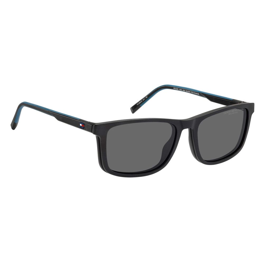 Tommy Hilfiger Men’s Hybrid Glasses – Black Square Frame, 55mm