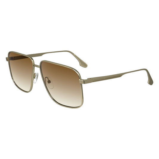 Victoria Beckham Women’s Sunglasses – Gold Aviator Frame, Brown Gradient Lenses