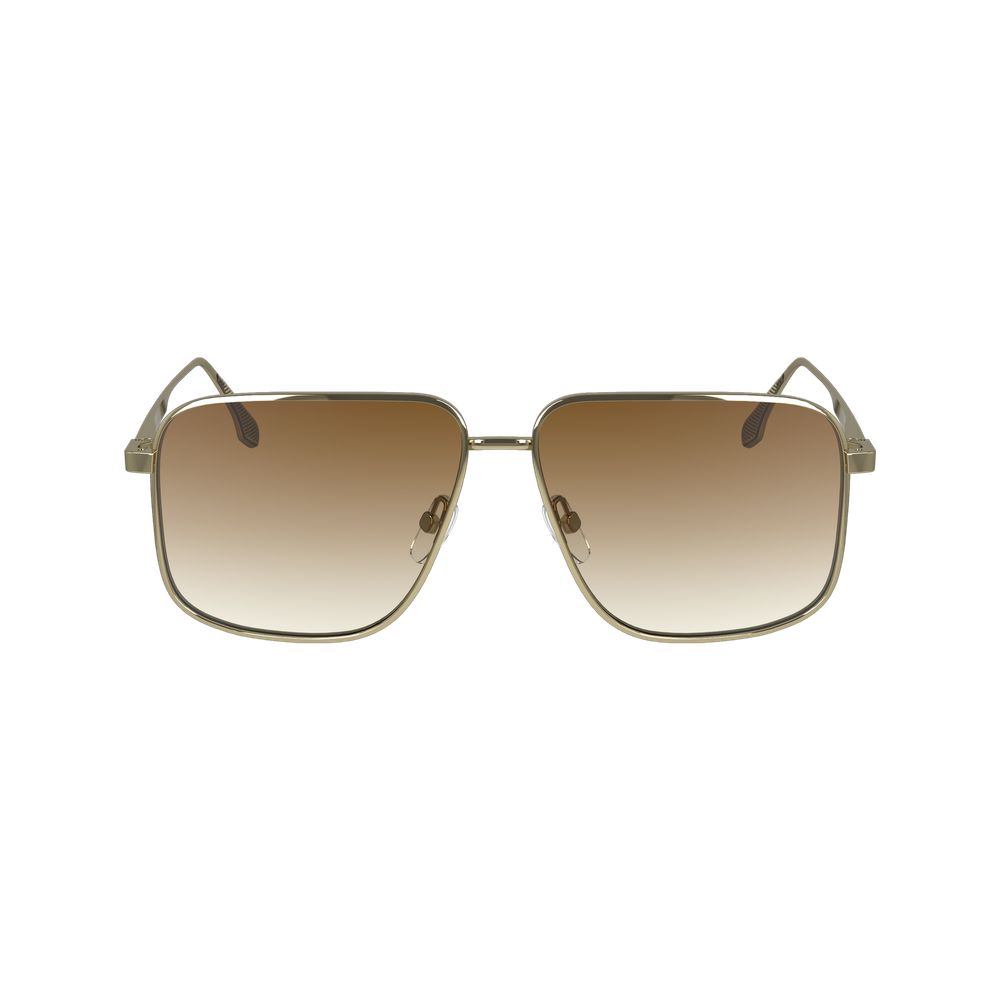 Victoria Beckham Women’s Sunglasses – Gold Aviator Frame, Brown Gradient Lenses