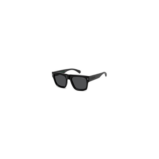Polaroid Men’s Sunglasses – Black Square Frame, Grey Polarized Lenses