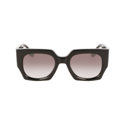 Victoria Beckham Women’s Sunglasses – Black Trapezium Frame, Grey Gradient Lenses