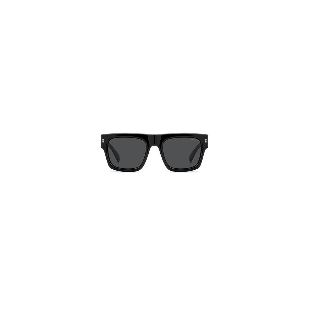 Polaroid Men’s Sunglasses – Black Square Frame, Grey Polarized Lenses