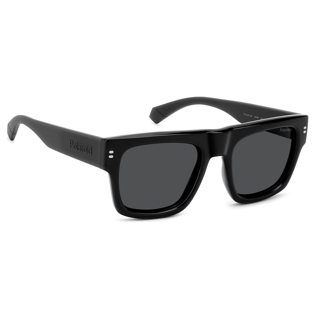 Polaroid Men’s Sunglasses – Black Square Frame, Grey Polarized Lenses