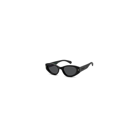 Polaroid Women's Sunglasses – Black Cat Eye Frame, Black Lenses