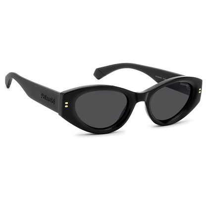 Polaroid Women's Sunglasses – Black Cat Eye Frame, Black Lenses