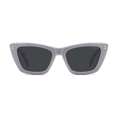 Polaroid Women’s Sunglasses – Purple Cat Eye Frame, Grey Lenses