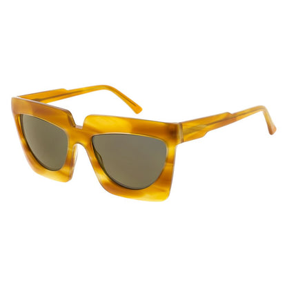 Andy Wolf Women’s Bicolor Acetate Sunglasses – Yellow Frame, Gold Lenses