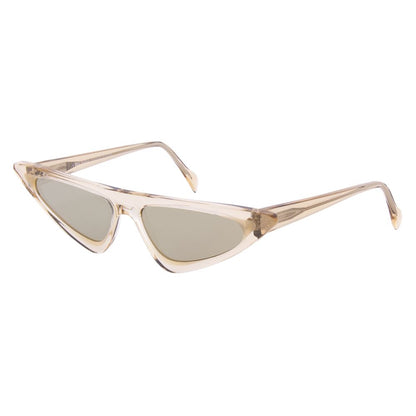 Andy Wolf Women’s Sunglasses – Beige Cat Eye Frame, Gold Lenses