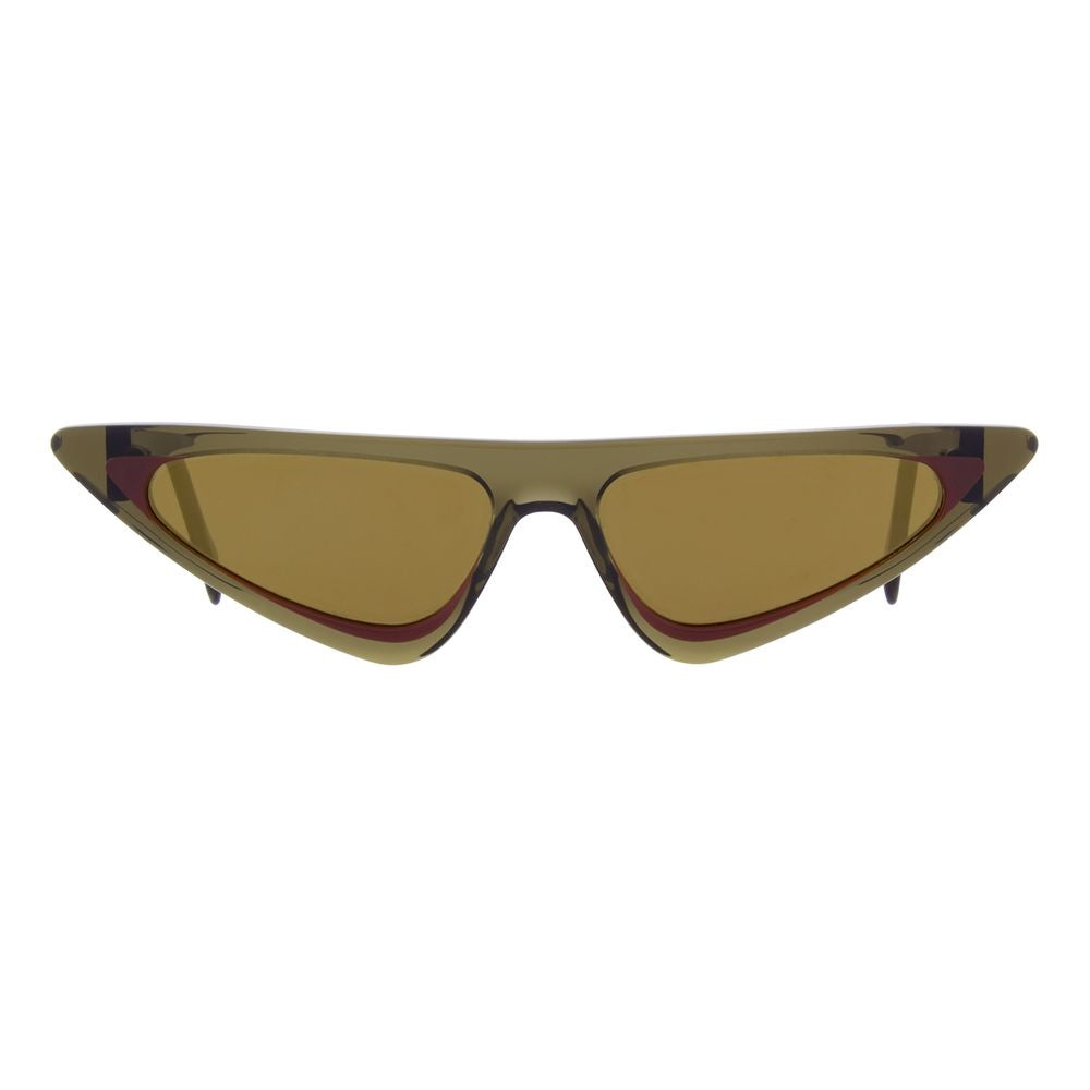 Andy Wolf Women’s Cat Eye Sunglasses – Green Acetate Frame, Gold Lenses