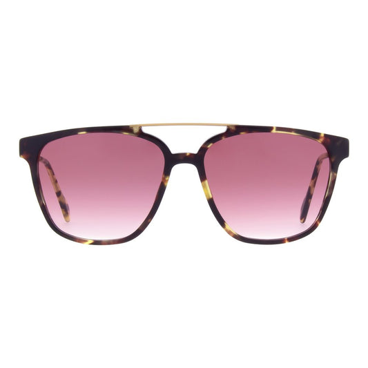 Andy Wolf Unisex Sunglasses – Brown Rectangle Frame, Rose Lenses