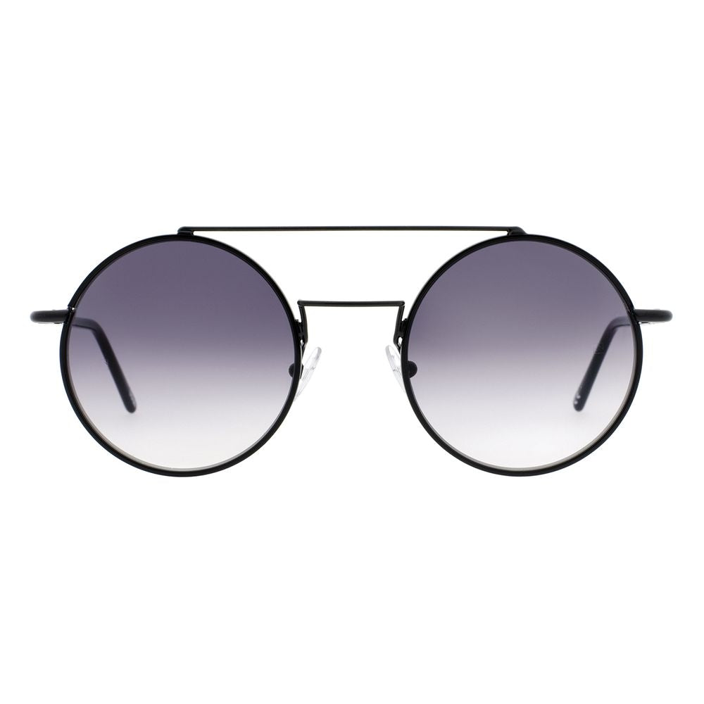 Andy Wolf Women's Sunglasses – Black Round Frame, Grey Lenses