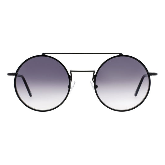 Andy Wolf Women's Sunglasses – Black Round Frame, Grey Lenses