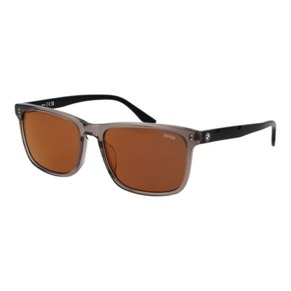 BMW Men’s Sunglasses – Grey Rectangle Frame, Orange Lenses
