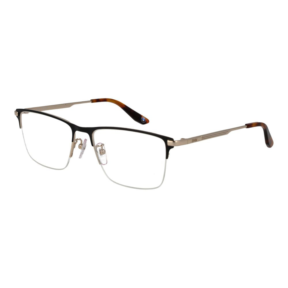 BMW Men's Optical Glasses – Black Half-Rim Frame, 55mm