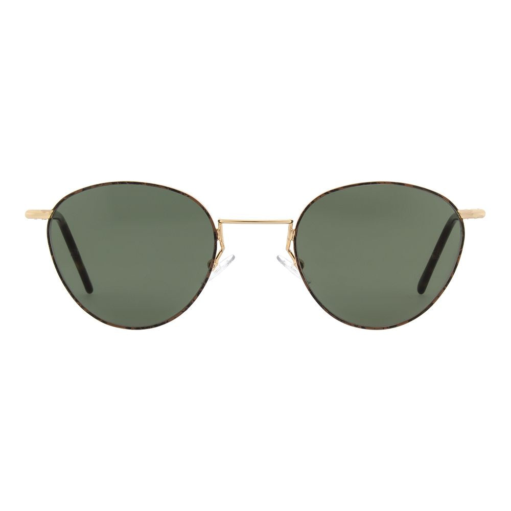 Andy Wolf Gold Metal Sunglasses – Unisex Full-Rim, Grey Lenses
