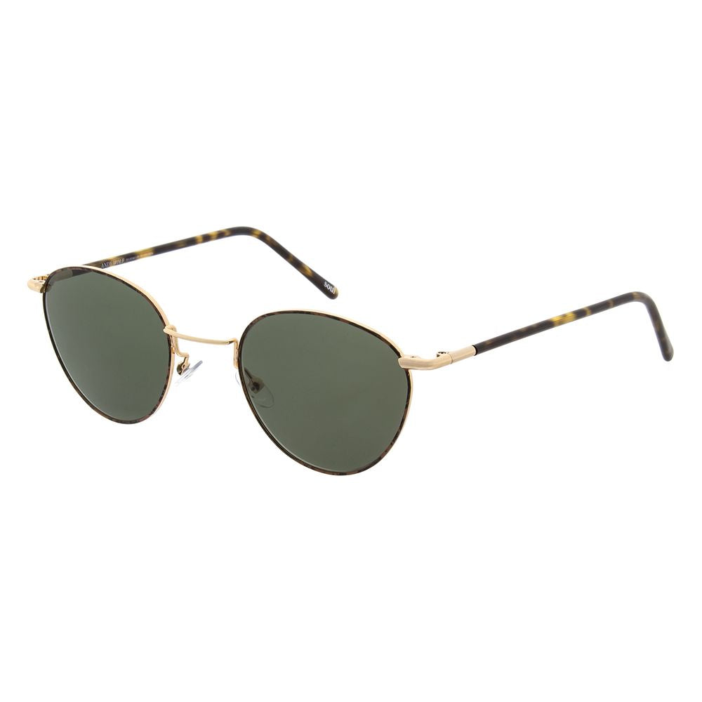 Andy Wolf Gold Metal Sunglasses – Unisex Full-Rim, Grey Lenses