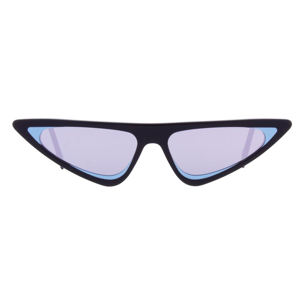 Andy Wolf Women's Cat Eye Sunglasses – Black Acetate Frame, Silver Lenses