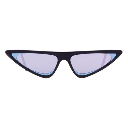 Andy Wolf Women's Cat Eye Sunglasses – Black Acetate Frame, Silver Lenses