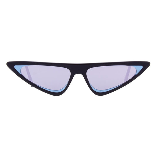 Andy Wolf Women's Cat Eye Sunglasses – Black Acetate Frame, Silver Lenses