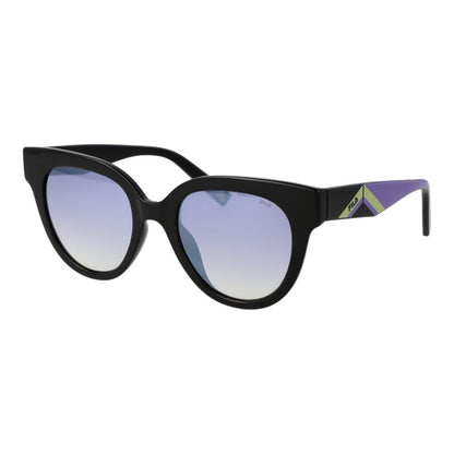 Fila Women’s Sunglasses – Black Round Frame, Purple Mirrored Lenses