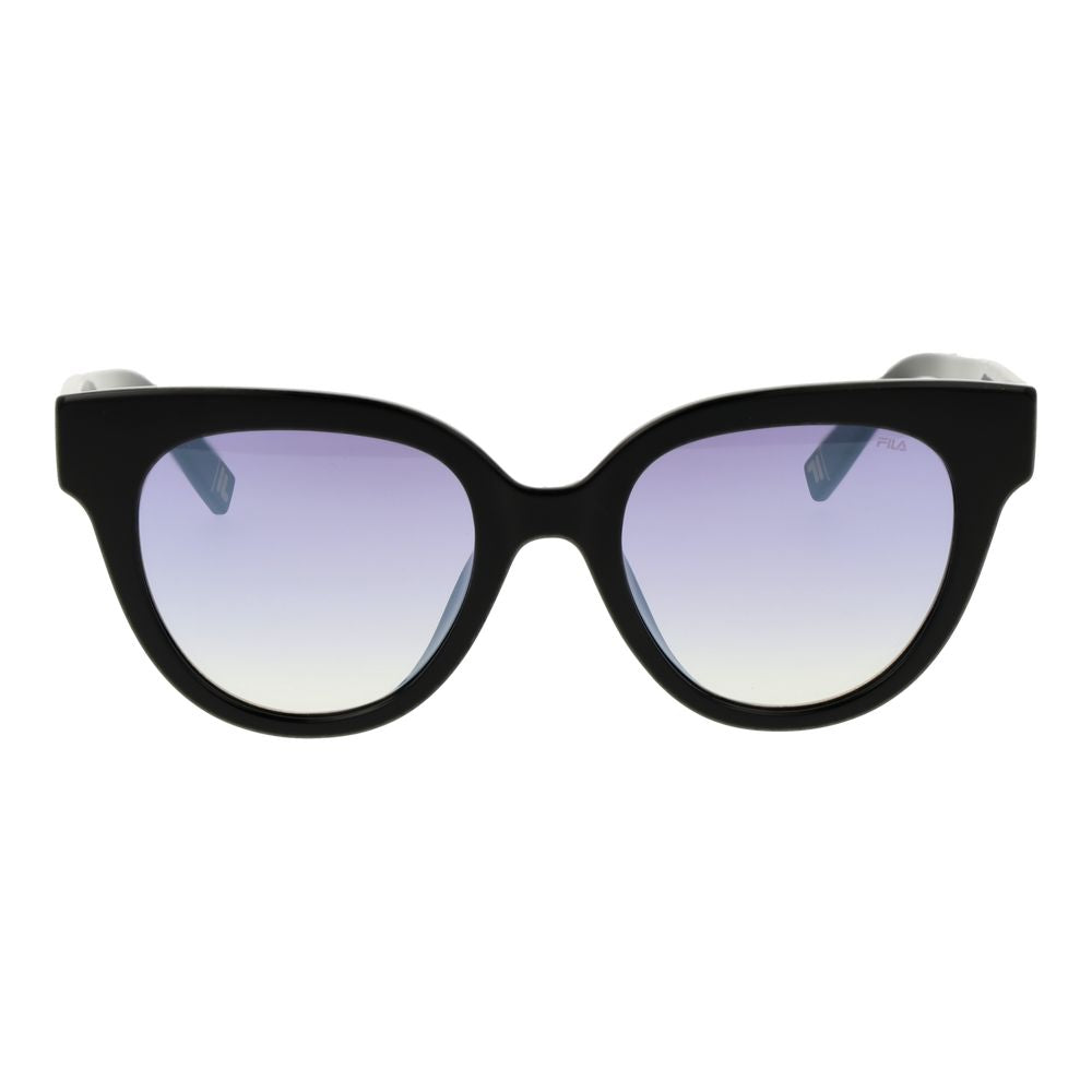 Fila Women’s Sunglasses – Black Round Frame, Purple Mirrored Lenses