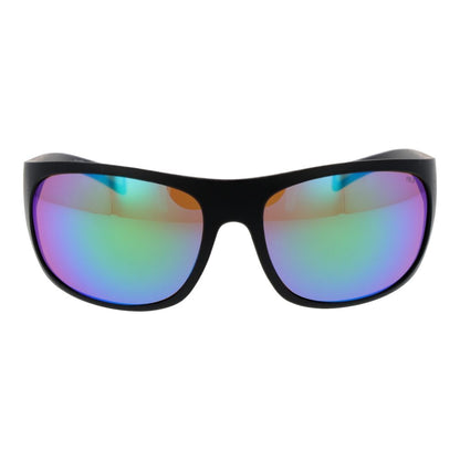 Fila Men’s Sunglasses – Black Full-Rim Frame, Blue Mirrored Lenses