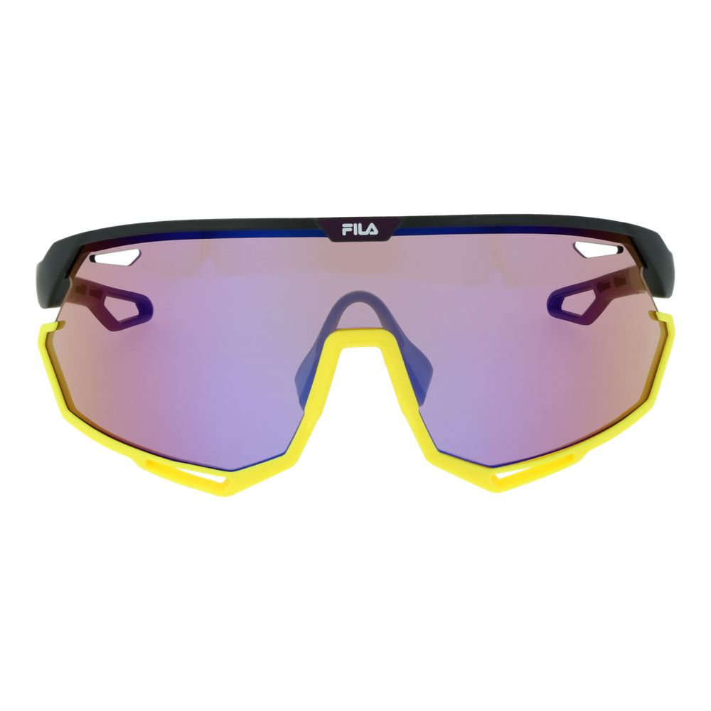 Fila Men’s Sunglasses – Black Full-Rim Frame, Mirrored Rose Lenses